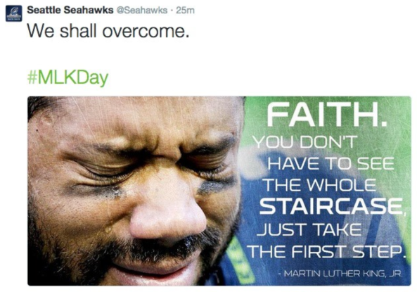 Russell Wilson with MLK quote