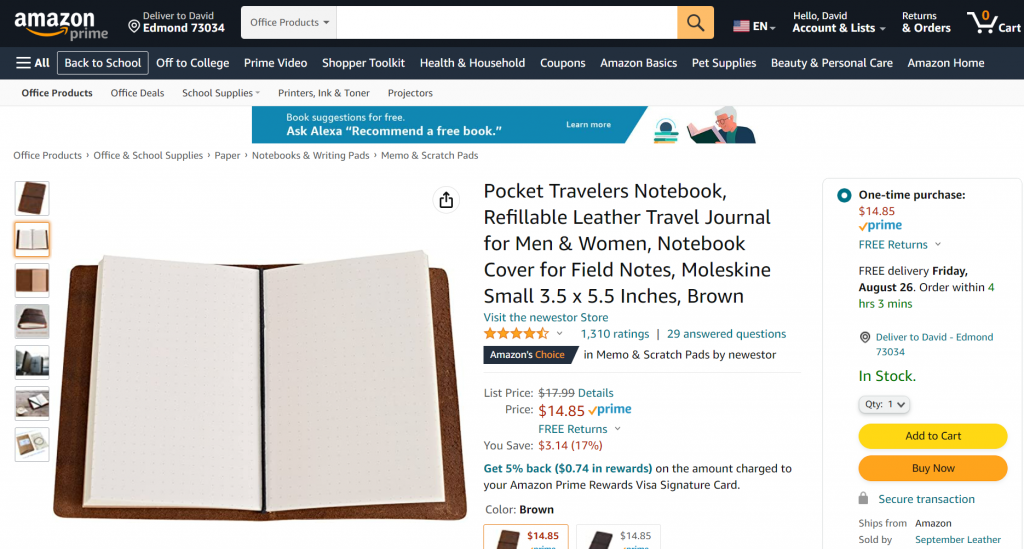 amazon leather journal