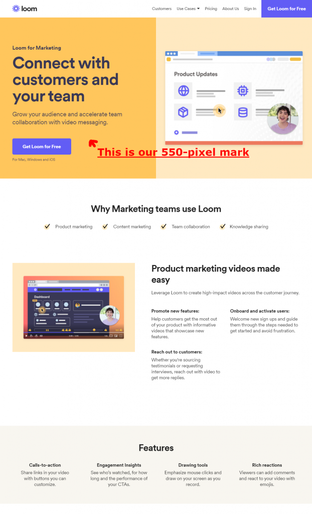 Loom landing page example