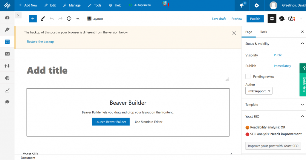 launch beaver builder