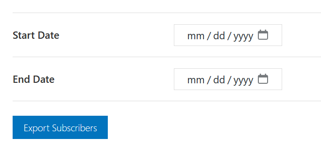 start and end date export