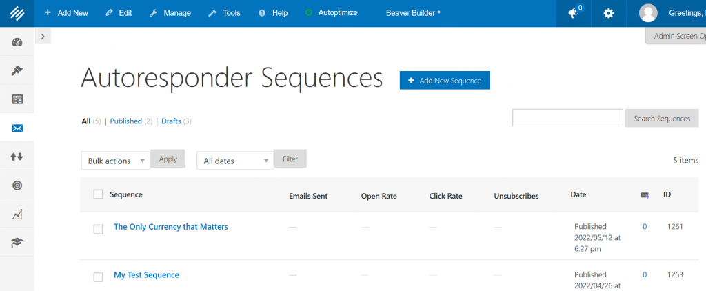 autoresponder sequences home