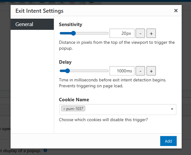 Exit Intent Popup